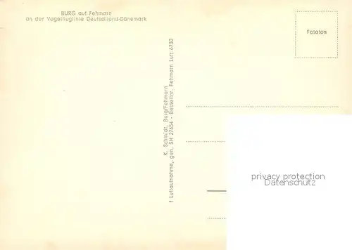 AK / Ansichtskarte Burg_Fehmarn Fliegeraufnahme Burg Fehmarn