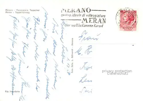 AK / Ansichtskarte Meran_Merano Tappeinerweg Meran Merano