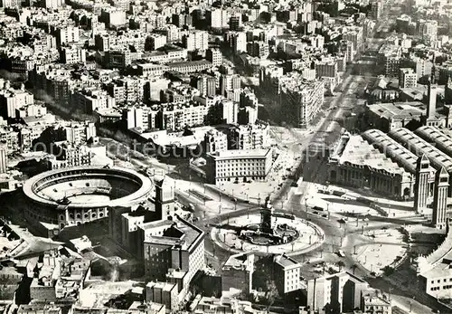 AK / Ansichtskarte Barcelona_Cataluna Fliegeraufnahme Plaza de Espana Barcelona Cataluna