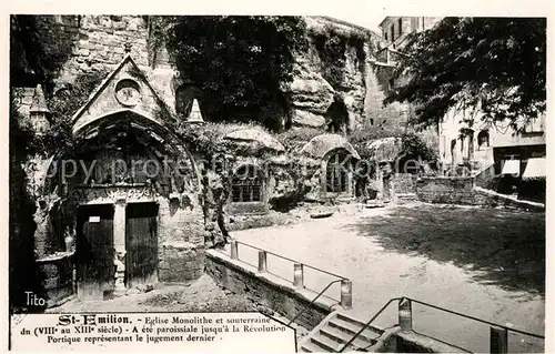 Saint Emilion Eglise Monolithe et souterraine  Saint Emilion