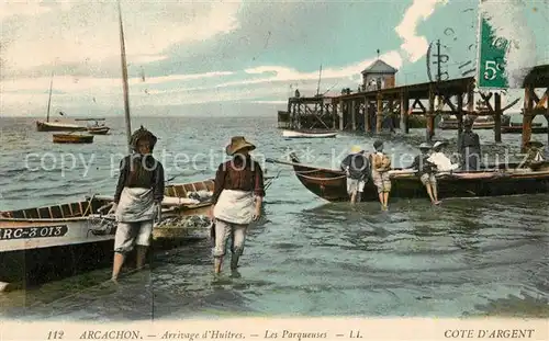 Arcachon_Gironde Arrivage dHuitres Les Parqueuses Arcachon Gironde