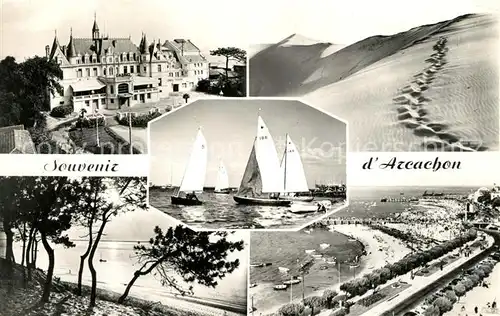 Arcachon_Gironde Casino de la Plage Les Dunes Regates Coucher de Soleil La Plage Arcachon Gironde