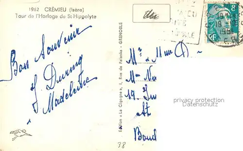 Cremieu Tour de l`Horloge de St. Hippolyte Cremieu