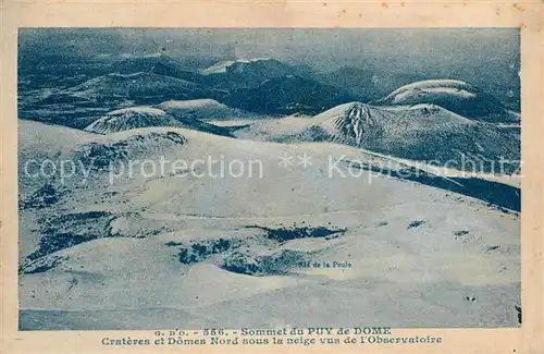 AK / Ansichtskarte Puy de Dome Crateres et Domes Nord sous la neige vus de l Observatoire Puy de Dome
