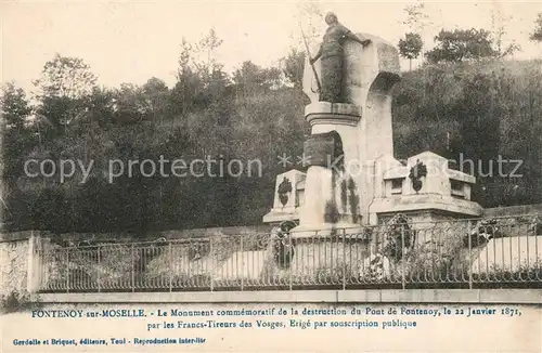 AK / Ansichtskarte Fontenoy sur Moselle Le Monument commemoratif de la destruction du Pont de Fontenoy Fontenoy sur Moselle