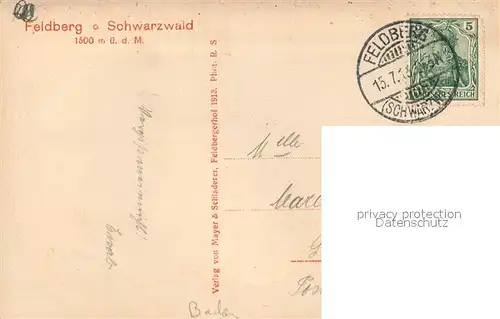AK / Ansichtskarte Feldberg_Schwarzwald Feldsee Feldberg Schwarzwald