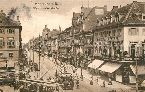 AK / Ansichtskarte Karlsruhe_Baden Westliche Kaiserstrasse Karlsruhe_Baden