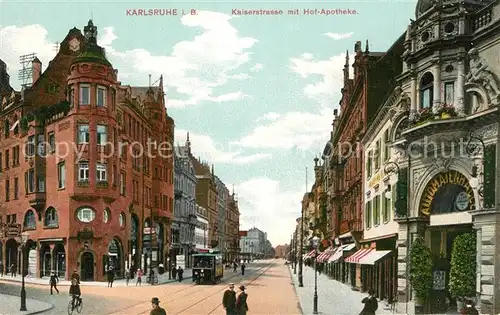 AK / Ansichtskarte Karlsruhe_Baden Kaiserstrasse Hof Apotheke Karlsruhe_Baden