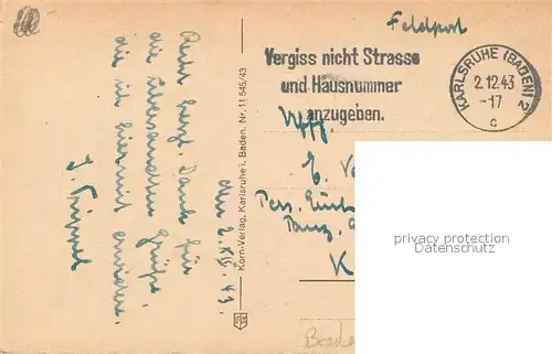 AK / Ansichtskarte Karlsruhe_Baden Botanischer Garten Karlsruhe_Baden