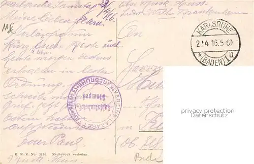 AK / Ansichtskarte Karlsruhe_Baden Hauptbahnhof Karlsruhe_Baden