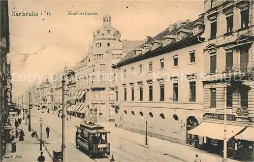 AK / Ansichtskarte Karlsruhe_Baden Kaiserstrasse Karlsruhe_Baden