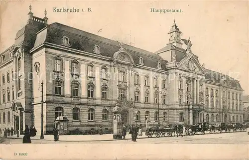 AK / Ansichtskarte Karlsruhe_Baden Hauptpostamt Karlsruhe_Baden