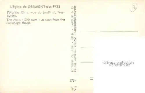 AK / Ansichtskarte Germigny des Pres Eglise Abside vue du jardin du Presbytere Germigny des Pres