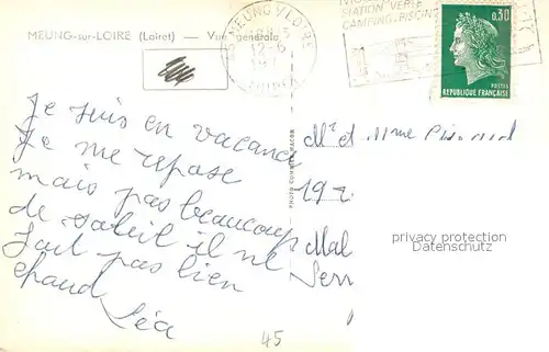 AK / Ansichtskarte Meung sur Loire Vue generale Meung sur Loire