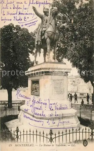 AK / Ansichtskarte Montereau_Loiret Statue de Napoleon Monument Montereau Loiret