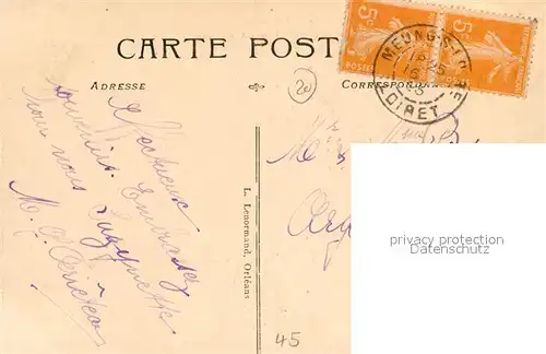 AK / Ansichtskarte Meung sur Loire Eglise Monument historique XIe et XIIe siecle Portail style Roman Meung sur Loire