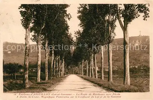 AK / Ansichtskarte Aiguillon Route de Bordeaux vers Nicole Aiguillon