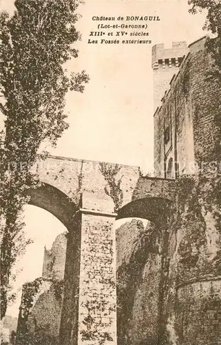 AK / Ansichtskarte Bonaguil Chateau XIIIe et XVe siecle les fosses exterieurs 