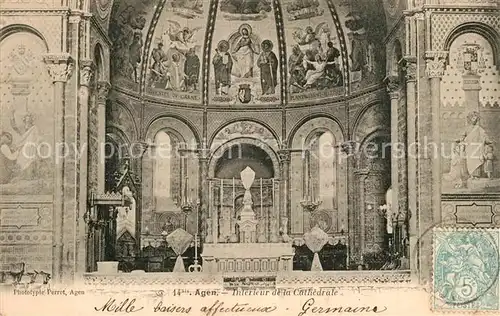 AK / Ansichtskarte Agen_Lot_et_Garonne Interieur de la Cathedrale Agen_Lot_et_Garonne