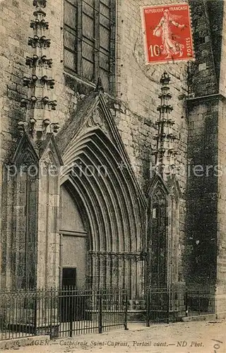 AK / Ansichtskarte Agen_Lot_et_Garonne Cathedrale Portail ouest Agen_Lot_et_Garonne