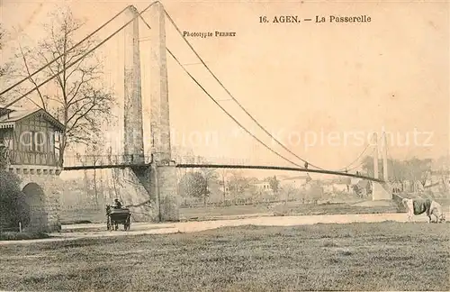 AK / Ansichtskarte Agen_Lot_et_Garonne La Passerelle sur la Garonne Agen_Lot_et_Garonne