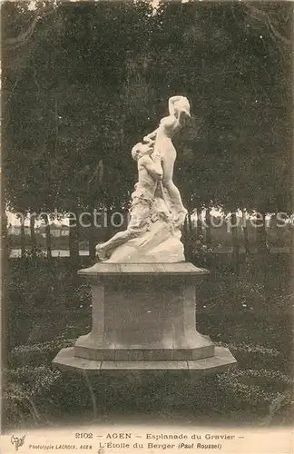 AK / Ansichtskarte Agen_Lot_et_Garonne Esplanade du Gravier Etoile du Berger Statue Monument Agen_Lot_et_Garonne