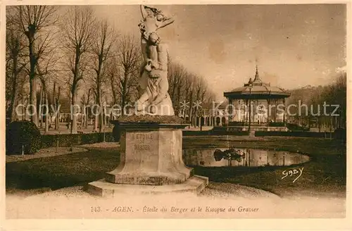 AK / Ansichtskarte Agen_Lot_et_Garonne Etoile du Berger Statue Monument Kiosque du Gravier Agen_Lot_et_Garonne