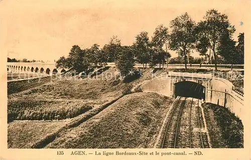 AK / Ansichtskarte Agen_Lot_et_Garonne Pont Canal Ligne Bordeaux Sete Agen_Lot_et_Garonne