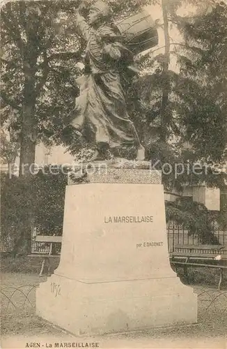 AK / Ansichtskarte Agen_Lot_et_Garonne La Marseillaise Statue Monument Agen_Lot_et_Garonne