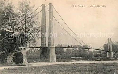 AK / Ansichtskarte Agen_Lot_et_Garonne La Passerelle sur la Garonne Agen_Lot_et_Garonne
