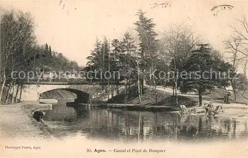 AK / Ansichtskarte Agen_Lot_et_Garonne Canal et Pont de Rouquet Agen_Lot_et_Garonne