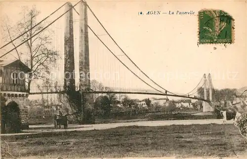 AK / Ansichtskarte Agen_Lot_et_Garonne La Passerelle sur la Garonne Agen_Lot_et_Garonne