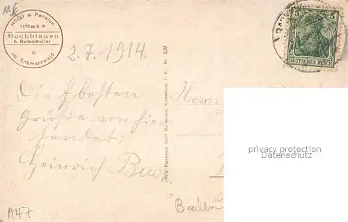 Hochblauen Ende Blauenstrasse Hotel Hochblauen