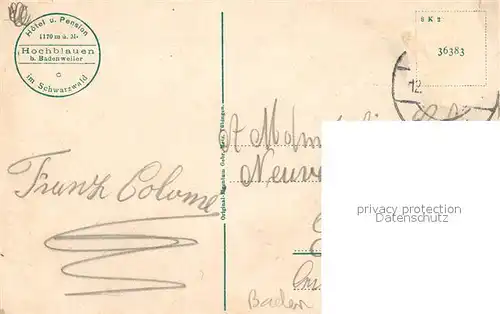 Hochblauen Hotel Pension Alpenpanorama Hochblauen