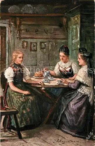 Schwarzwald Kaffeestuendchen Kuenstlerkarte Schwarzwald