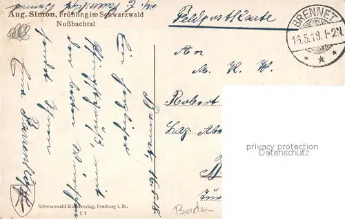 Nussbach_Schwarzwald Fruehling Nussbachtal Kuenstler August Simon Nussbach Schwarzwald