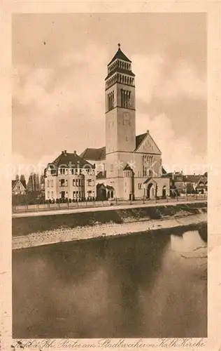 Kehl_Rhein Stadtweiher Katholische Kirche Kehl_Rhein