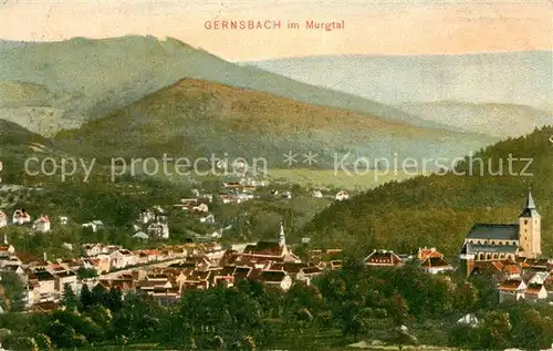 Gernsbach Panorama Kirche Murgtal Gernsbach