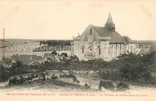 AK / Ansichtskarte Candes Saint Martin Eglise La Vienne se jetant dans la Loire Candes Saint Martin