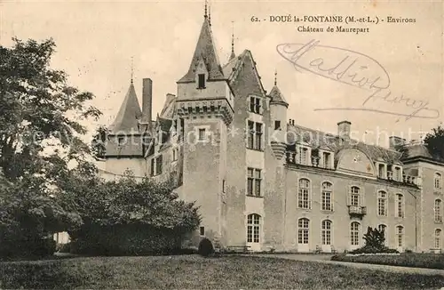 AK / Ansichtskarte Doue la Fontaine Chateau de Maurepart Doue la Fontaine