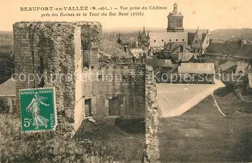 AK / Ansichtskarte Beaufort en Vallee Ruines de la Tour du Roi Rene vue prise du Chateau Beaufort en Vallee