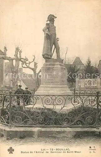 AK / Ansichtskarte Souillac Statue de l Amiral de Verninac de Saint Maur Monument Souillac