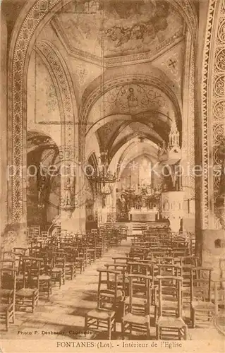 AK / Ansichtskarte Fontanes_Lot Interieur de l Eglise Fontanes Lot