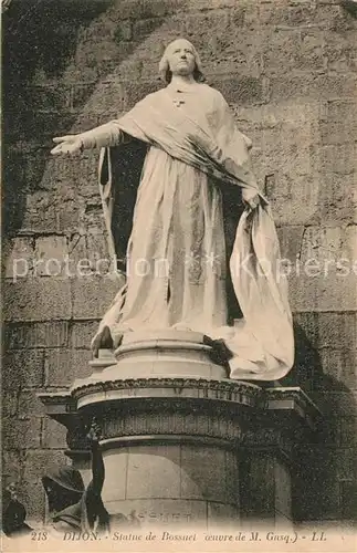 AK / Ansichtskarte Dijon_Cote_d_Or Statue de Bossuel oeuvre de M Gasq Dijon_Cote_d_Or