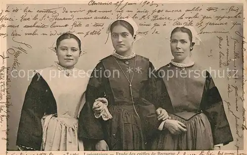 AK / Ansichtskarte Lorient_Morbihan_Bretagne Lorientaises Etude des coiffes de Bretagne Lorient_Morbihan_Bretagne