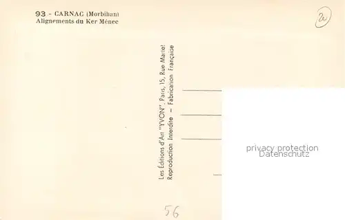AK / Ansichtskarte Carnac_Morbihan Alignements du Ker Menec Megalith Carnac Morbihan