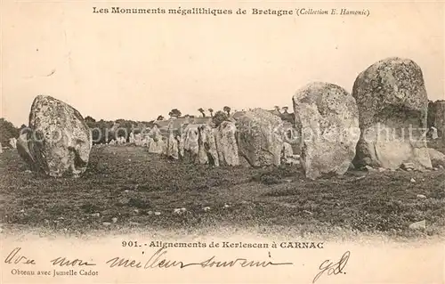 AK / Ansichtskarte Carnac_Morbihan Alignements de Kerlescan Megalith Carnac Morbihan