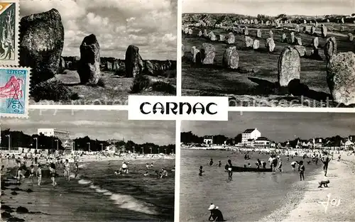 AK / Ansichtskarte Carnac_Morbihan Alignements du Menec Grande Plage Megalith Carnac Morbihan