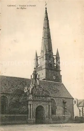 AK / Ansichtskarte Carnac_Morbihan Clocher et Portail de l Eglise Carnac Morbihan