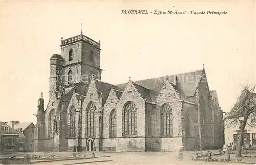 AK / Ansichtskarte Ploermel Eglise Saint Armel facade principale Ploermel